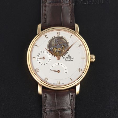 Pre-owned Blancpain Villeret Tourbillon 8 Day 6025-3642-55b