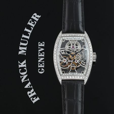 Pre-owned Franck Muller Cintree Curvex Skeleton Manual Wind 7880 B S6 SQT DP WG