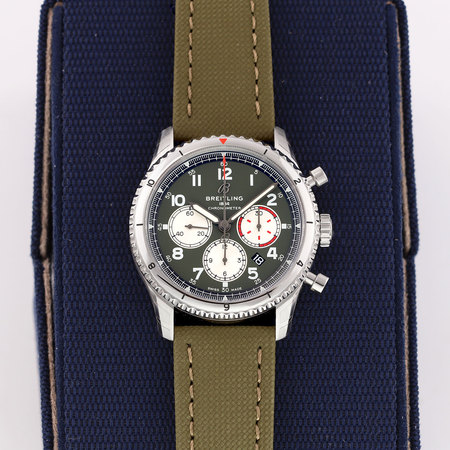 Pre-owned Breitling Aviator 8 B01 Chronograph 43 Curtiss Warhawk ab01192a1L1x2