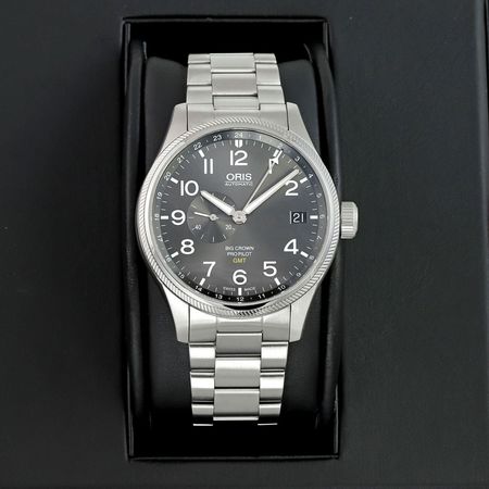 Pre-owned Oris Big Crown ProPilot GMT Small Seconds 45mm 01 748 7710 4063-07 8 22 19