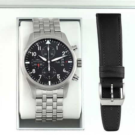 Pre-owned IWC FACTORY SERVICED Pilot's Chronograph 43mm IW377704