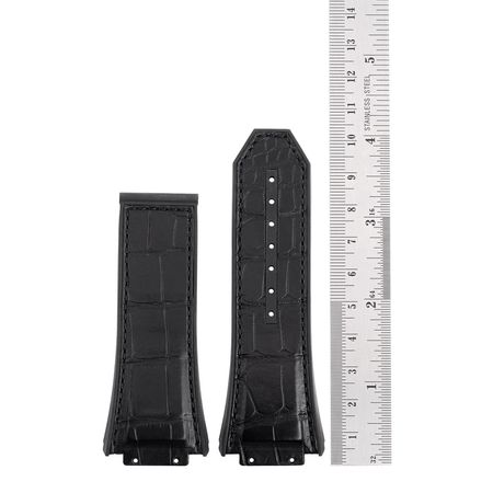 Pre-owned Hublot  Black Alligator/Rubber