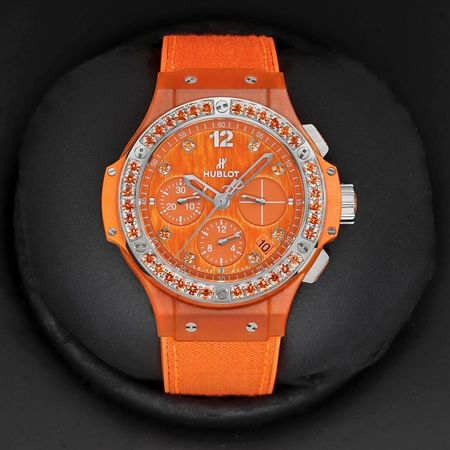 Pre-owned Hublot Big Bang Tutti Frutti Linen Orange 41mm 341.XO.2770.NR.1206