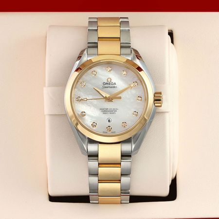 Pre-owned Omega Aqua Terra 150m 34mm FACTORY SERVICED 231.20.34.20.55.002