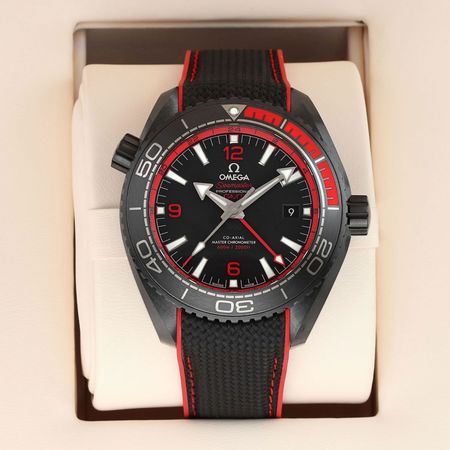 Pre-owned Omega Planet Ocean 600m GMT Deep Black 45.5mm 215.92.46.22.01.003