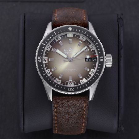 Pre-owned Blancpain Fifty Fathoms Bathyscaphe Day Date 70's 43mm 5052-1110-63a