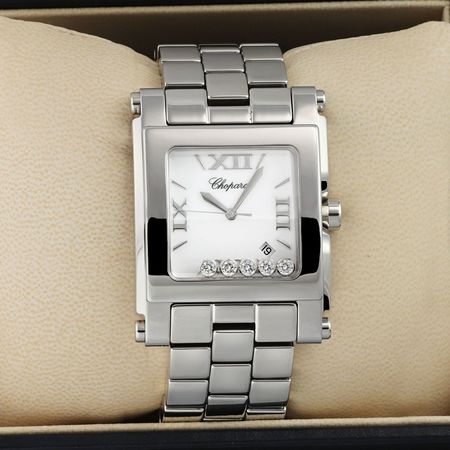 Pre-owned Chopard Happy Sport Square Quartz 288467-3001