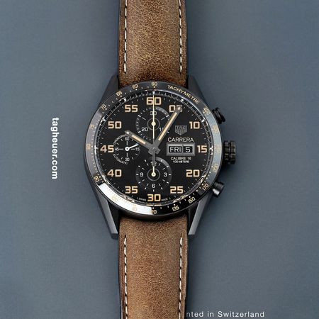 Pre-owned Tag Heuer Carrera Day Date Automatic Chronograph 43mm CV2A84.FC6394