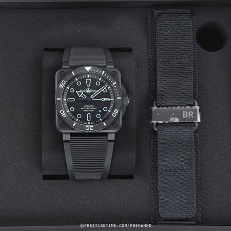 Pre-owned Bell & Ross BR-03 Diver Lum Outline 42mm BR03A-D-OL-CE/SRB