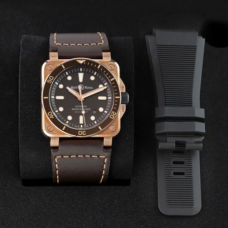 Pre-owned Bell & Ross BR03-92 Diver 42mm Brown Bronze BR0392-D-BR-BR/SCA