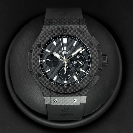 Pre-owned Hublot Big Bang Chronograph Carbon 44mm 301.QX.1724.RX