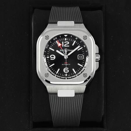 Pre-owned Bell & Ross BR-05 GMT 41mm BR05G-BL-ST/SRB