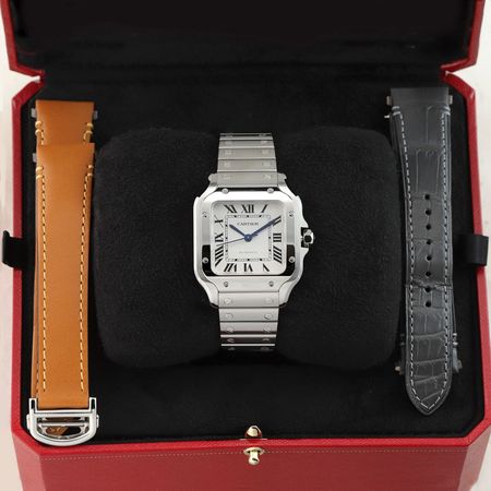 Pre-owned Cartier Santos De Cartier Medium WSSA0029